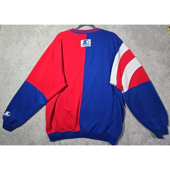 Vintage Starter Detroit Pistons Sweatshirt 80's Color Block Embroidered Men's XL - Picture 6 of 16